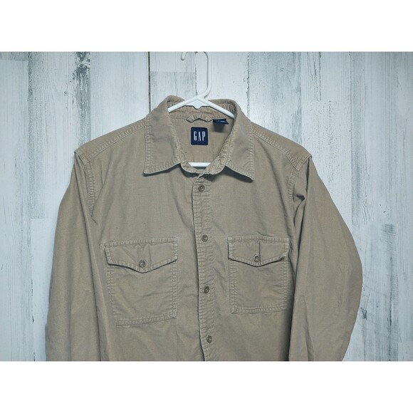 GAP Men's Medium Brushed Cotton Button Up Long Sleeve Shirt - Picture 3 of 6